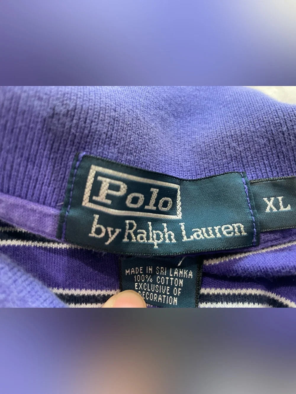 Ralph Lauren Men’s Purple Striped Polo Shirt XL
